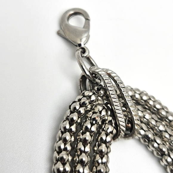 ๐ข3/$19๐ข Unique Popcorn Chain Braided Silver Tone Bracelet - Picture 6 of 7